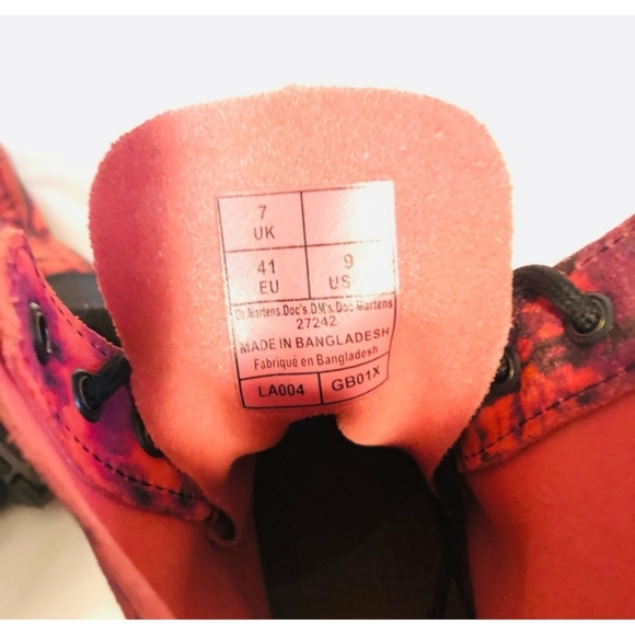 HP!💎NWT Doc Martens 1460 Pascal Purple and Red tie dye lace up Boots sz 9 - Picture 6 of 7